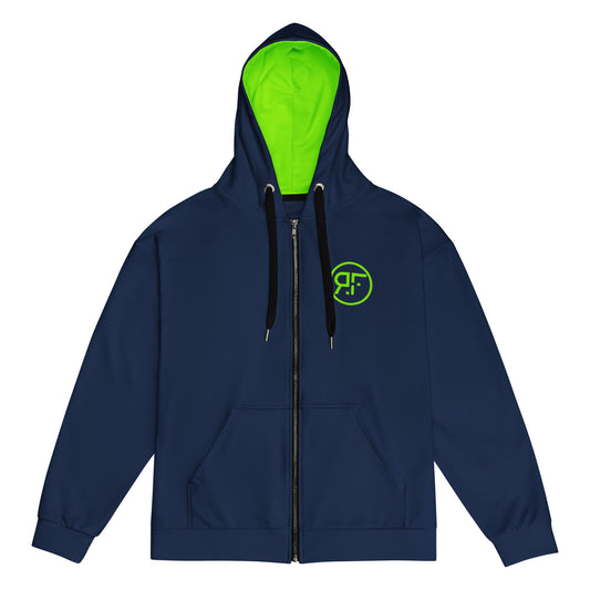 RF DARKBLUE NEON ZIP HOODIE